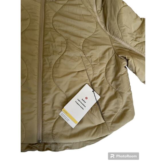 *NWT, Lululemon, Women, Quilted Light Insulation Cropped Jacket, Khaki, sz 12 - Picture 5 of 8